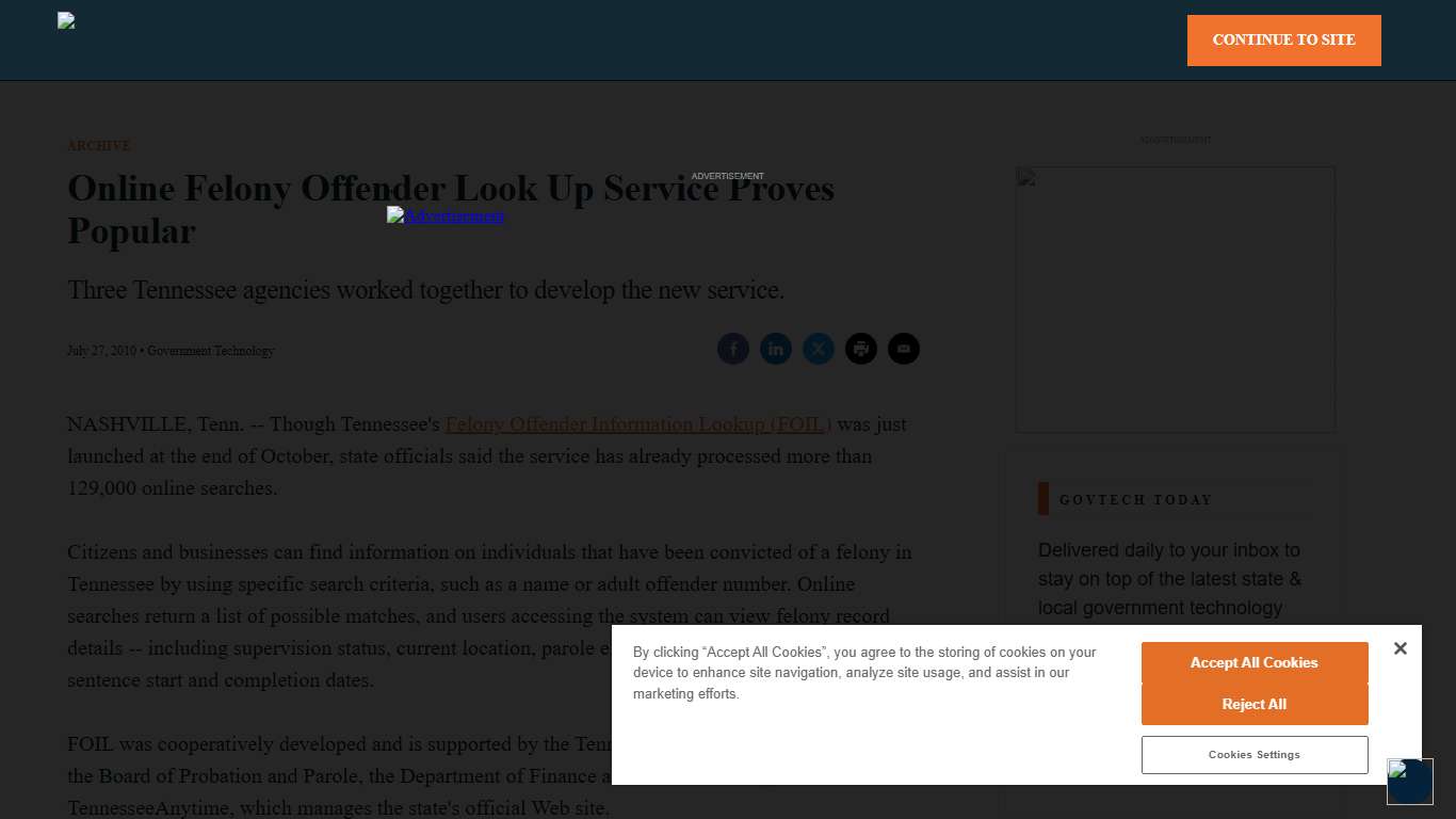 Online Felony Offender Look Up Service Proves Popular